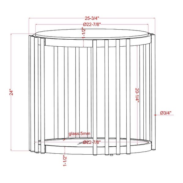 Furniture of America Roberts Brass and White Faux Marble Drum Side Table