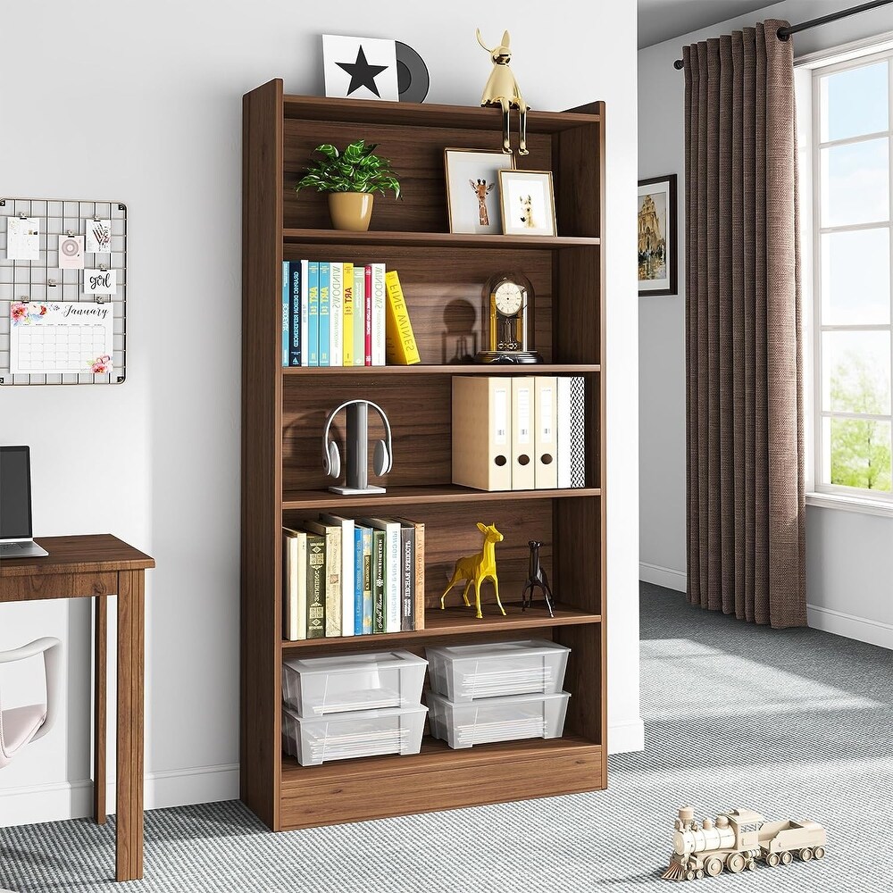 6 Tier Open Bookcase  72 inch Large Tall Bookshelf with Storage Shelve