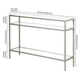 MeyerCross Siviline 42 in. Satin Nickel Rectangle Glass Console Table AT0576