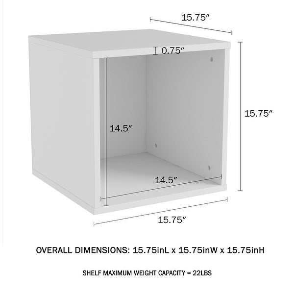 Hastings Home Minimalist Cube End Table - 15.75