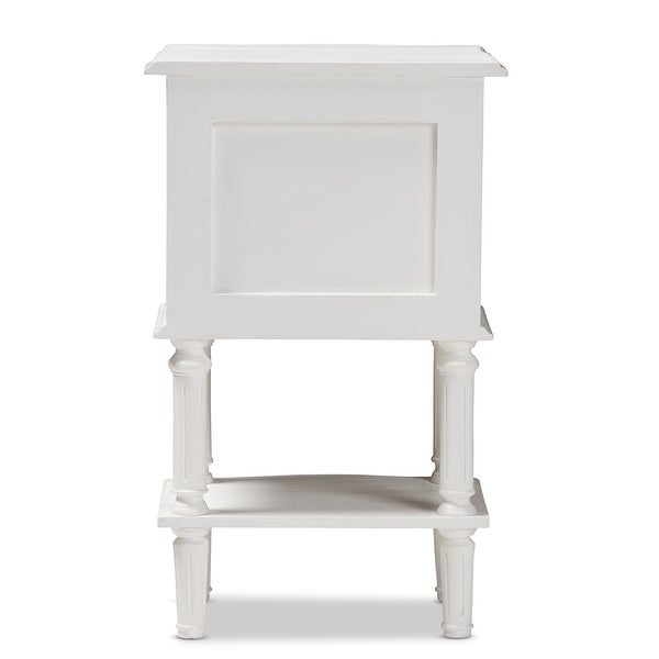 Audrey Country Cottage Farmhouse White Finished 2-Drawer Nightstand - - 35142791