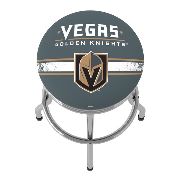 NHL Vegas Golden Knights 360 Degree Swivel Ribbed Barstool with Foam Padded Seat