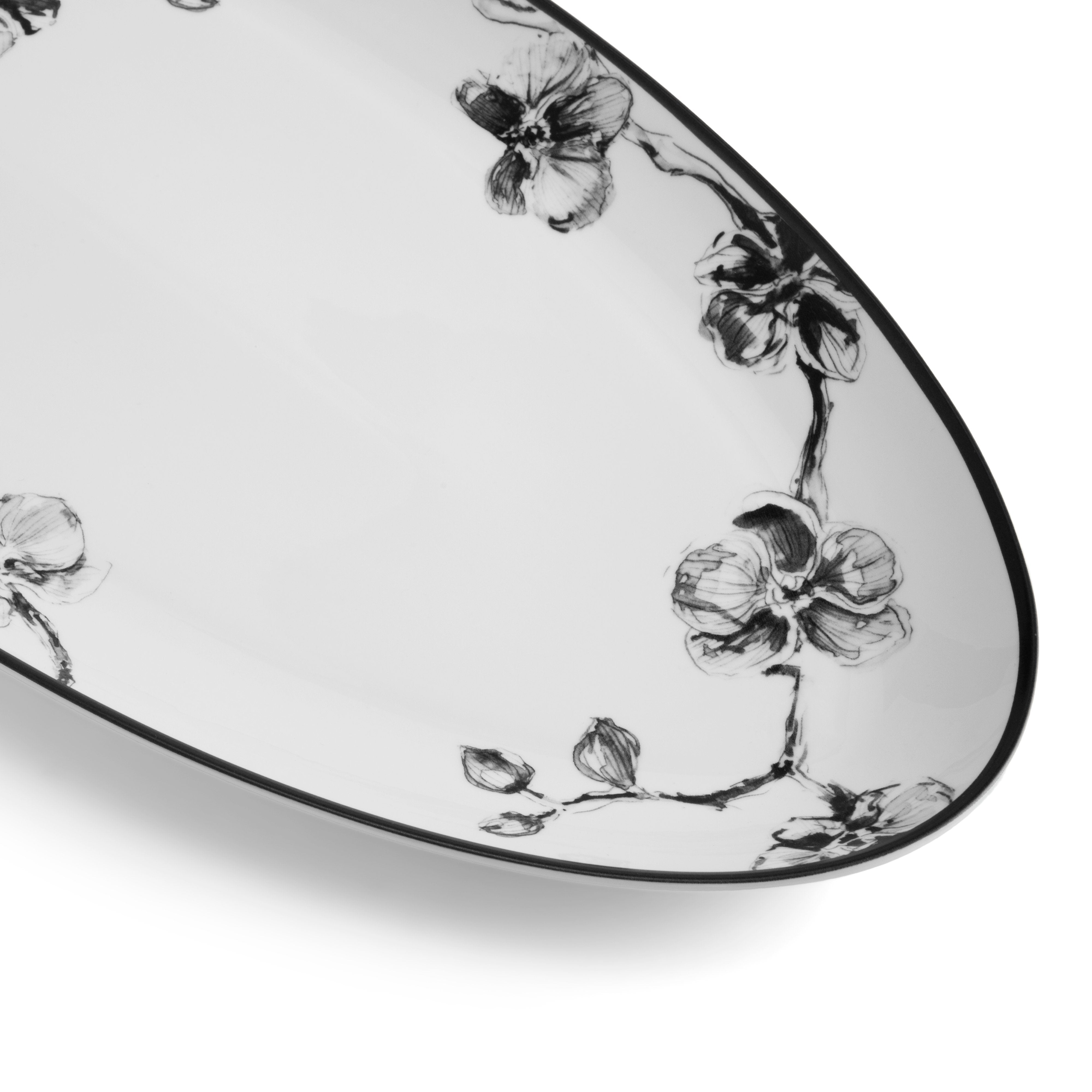 Black Orchid Serving Platter