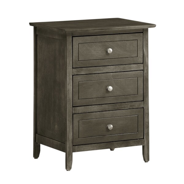 Daniel 3-drawer Transitional Wooden Nightstand， 25