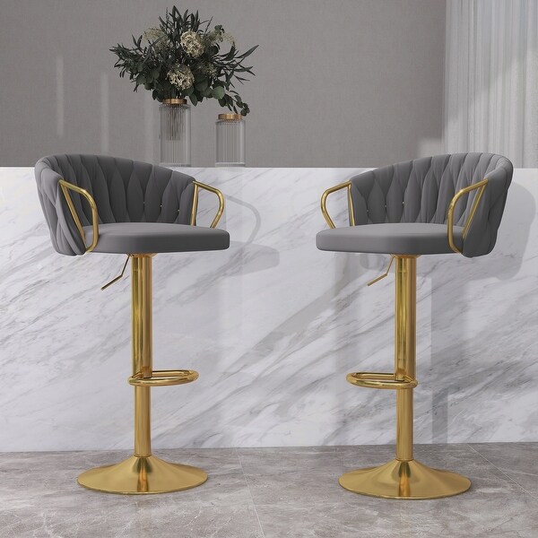 Modern Adjustable Bar Stools (Set of 2)