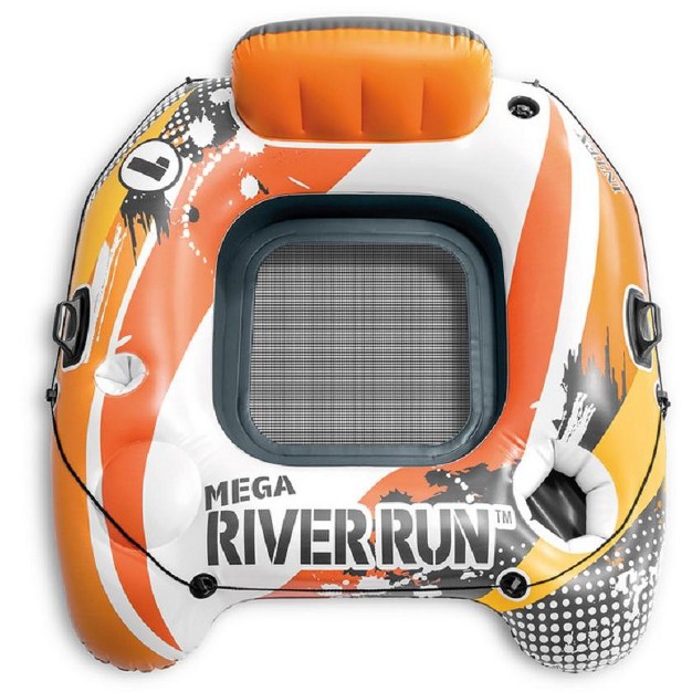 Intex Mega River Run Xl Inflatable Floating Lake Tube 52inx49inx21in Orange