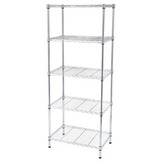 Karl home Chrome 5-Tier Metal Freestanding Garage Storage Shelving Unit (13.78 in. W x 59 in. H x 23.62 in. D) 302992573280