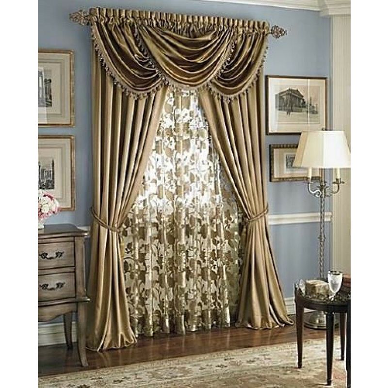 Kate Aurora Ultra Lux Faux Silk Regency Crinkle Rod Pocket Semi Sheer Single Curtain Panel