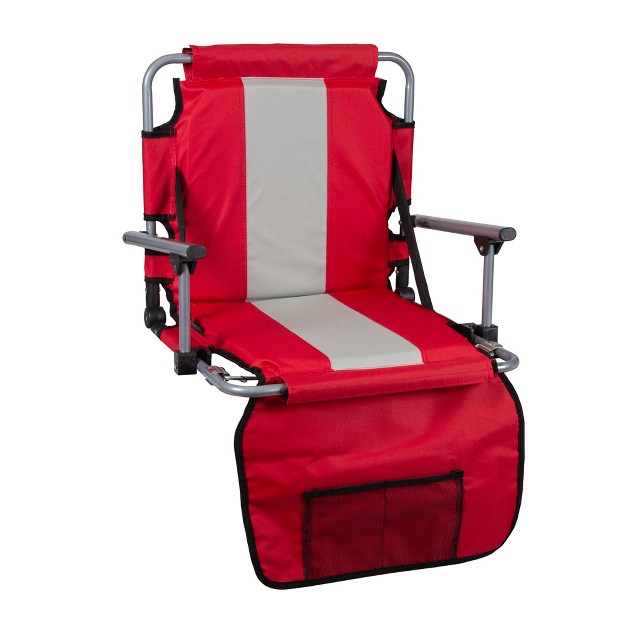 Stansport Folding Stadium Seat With Arms Red tan