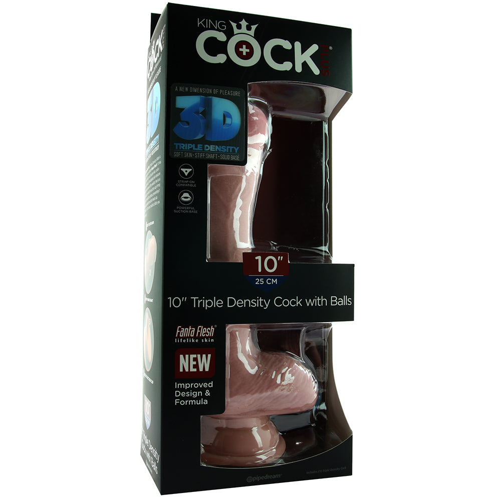 King Cock Plus Triple Density 10 Inch Ballsy Cock in Flesh