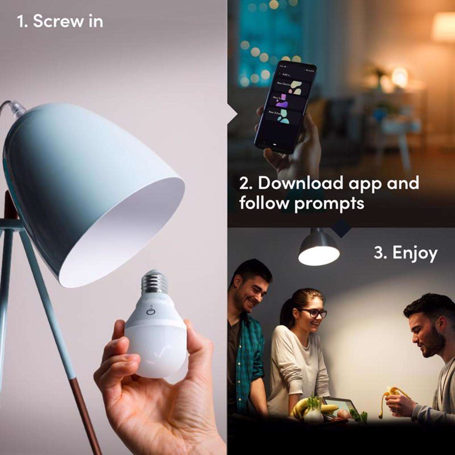 LIFX Smart Home A19 E26 (Medium) Smart-Enabled LED Bulb Color Changing 9 Watt Equivalence 2 pk