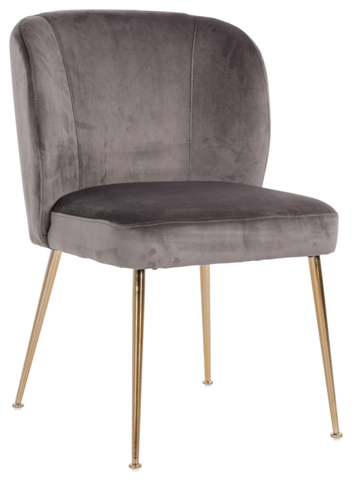 Brushed Gold Leg Stone Velvet Chair  OROA Cannon   Midcentury   Dining Chairs   by Oroa   Distinctive Furniture  Houzz