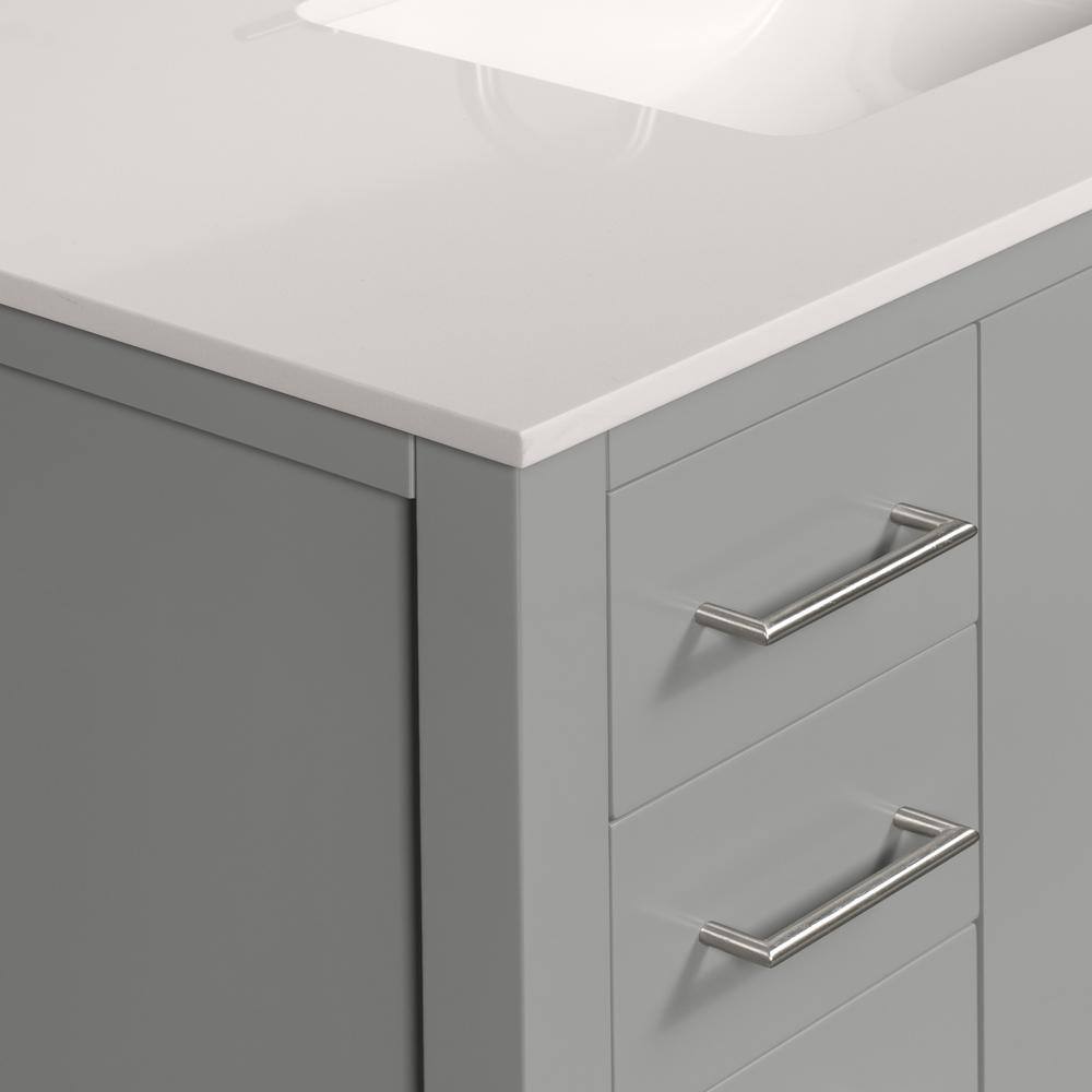 Home Decorators Collection NOVA 43 in. W x 22. D x 35. H Vanity in Storm Grey with Engineered Solid Surface Vanity Top 21038-VS43EW-ST