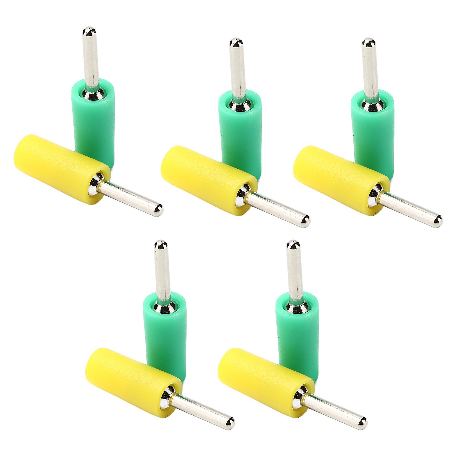 5 Set Banana Plug Nickel Plated Brass Pin Straight For Inner Spring Panel Socket J.10001 2mmyellow+green