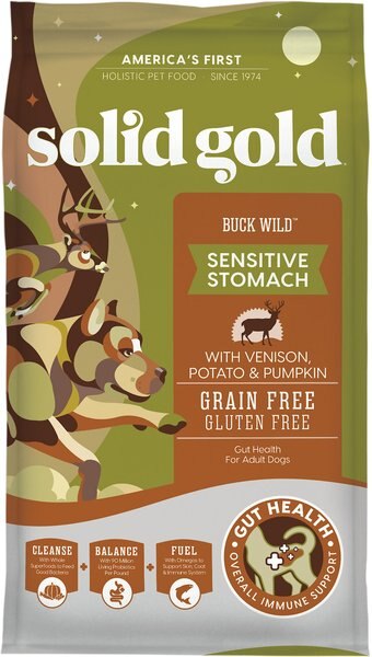 Solid Gold Buck Sensitive Stomach Grain-Free Wild Venison， Potato and Pumpkin Dry Dog Food