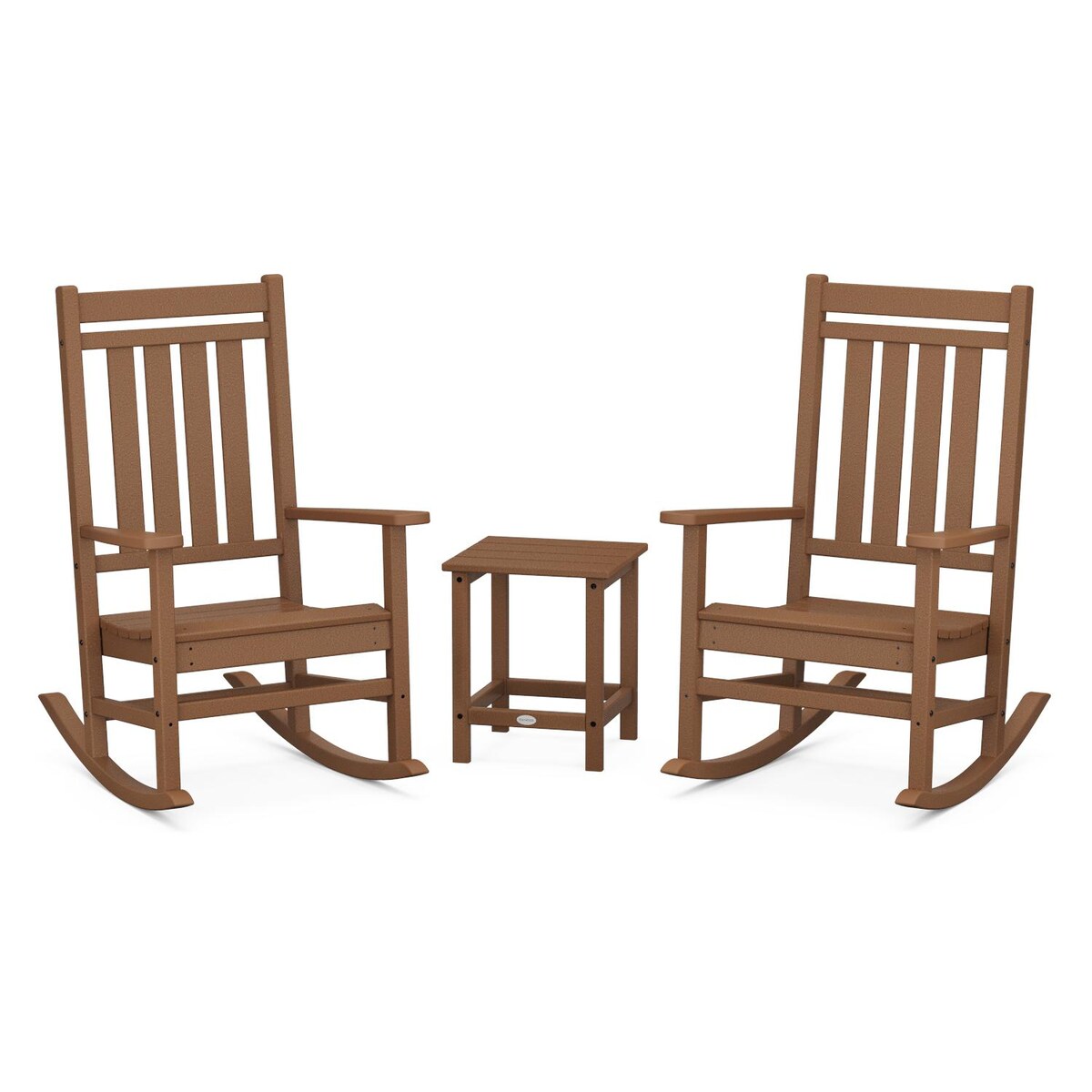 POLYWOOD Estate 3-Piece Rocking Chair Set w/ Long Island 18-Inch Side Table