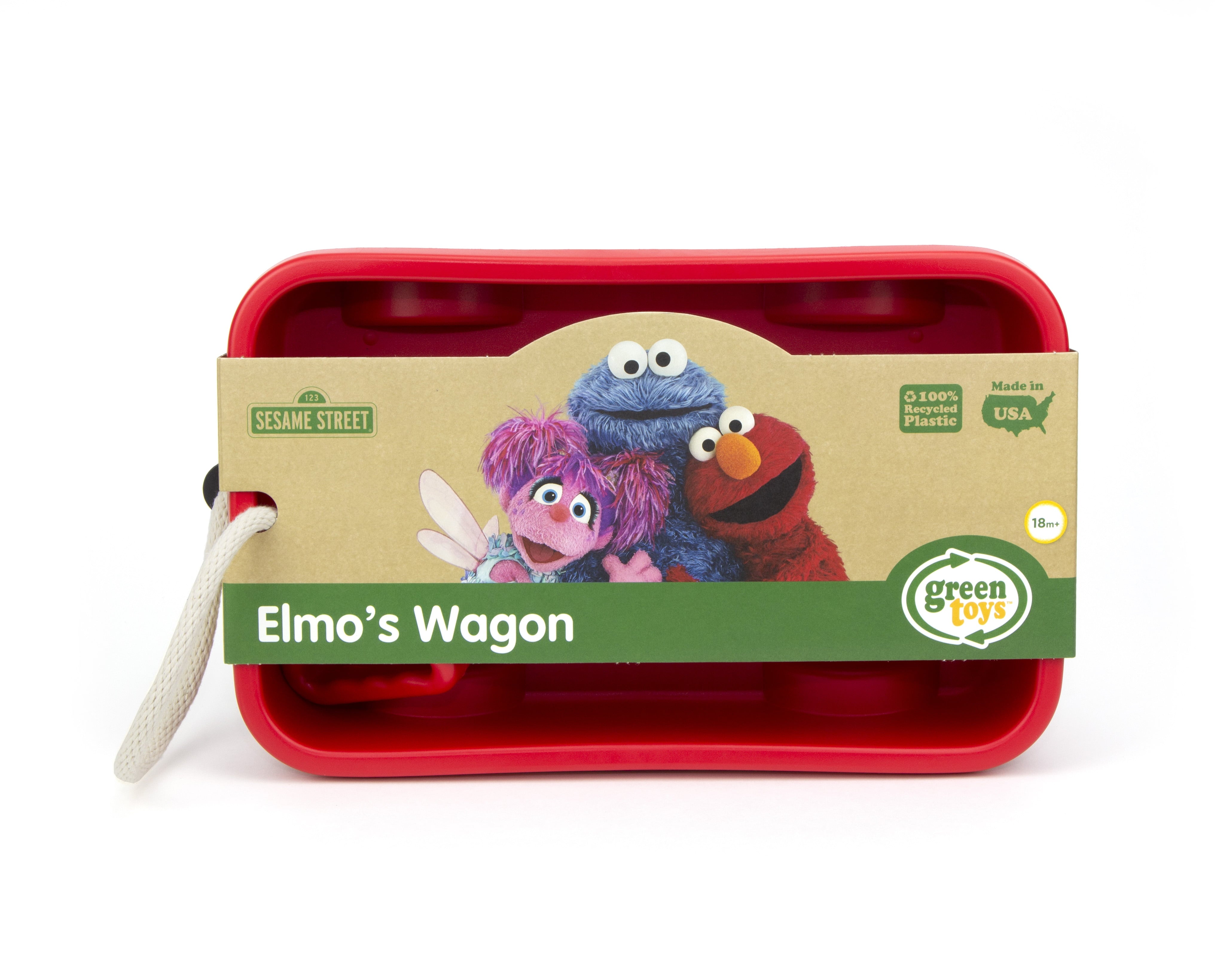 Green Toys Elmo's Wagon， for Unisex Toddlers Ages 18 Months and Up