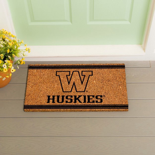 Evergreen University Of Washington Logo Turf Mat Brown 28 X 16 Inches Indoor Outdoor Doormat