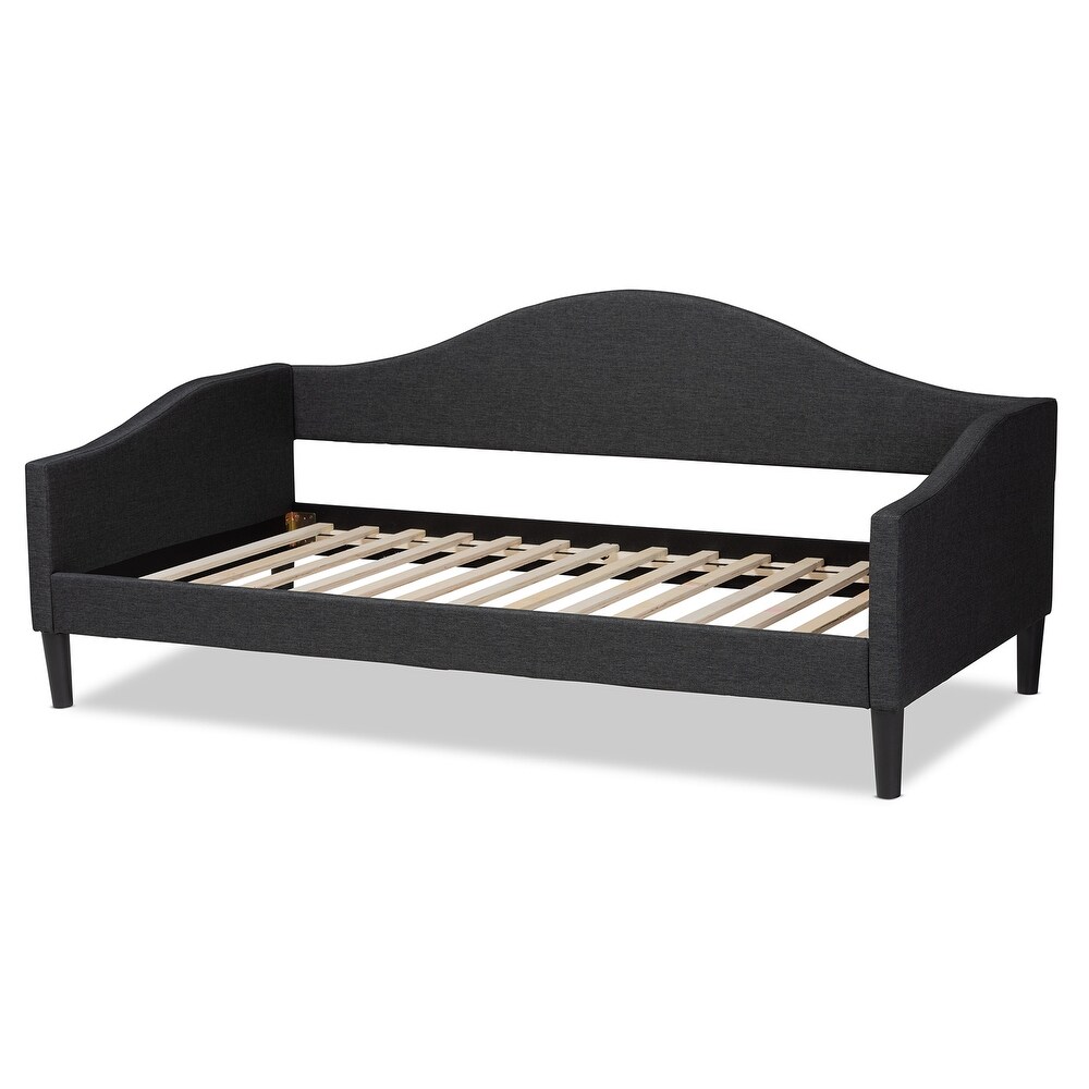 Milligan Modern   Contemporary Beige Fabric Upholstered Wood Daybed