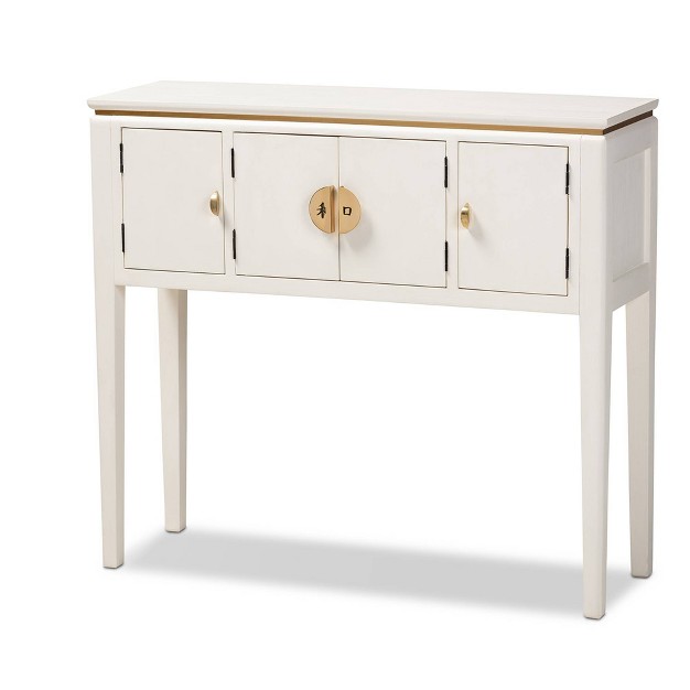 Aiko Wood Console Table White Baxton Studio