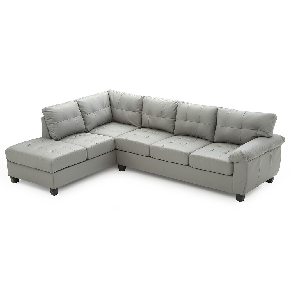 Gallant 111 in. W 2 piece Faux Leather L Shape Sectional Sofa   78\