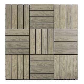 NewTechWood UltraShield Naturale 1 ft. x 1 ft. Quick Deck Outdoor Composite Deck Tile Sample in Roman Antique US-QD-ZX-AT-S