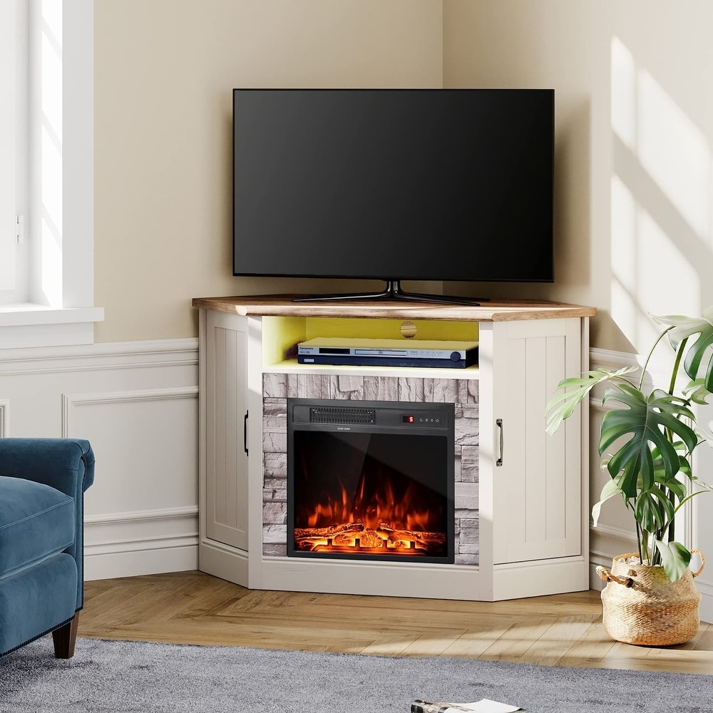 Fireplace Corner TV Stand for 55 Inch TV Entertainment Center 47\