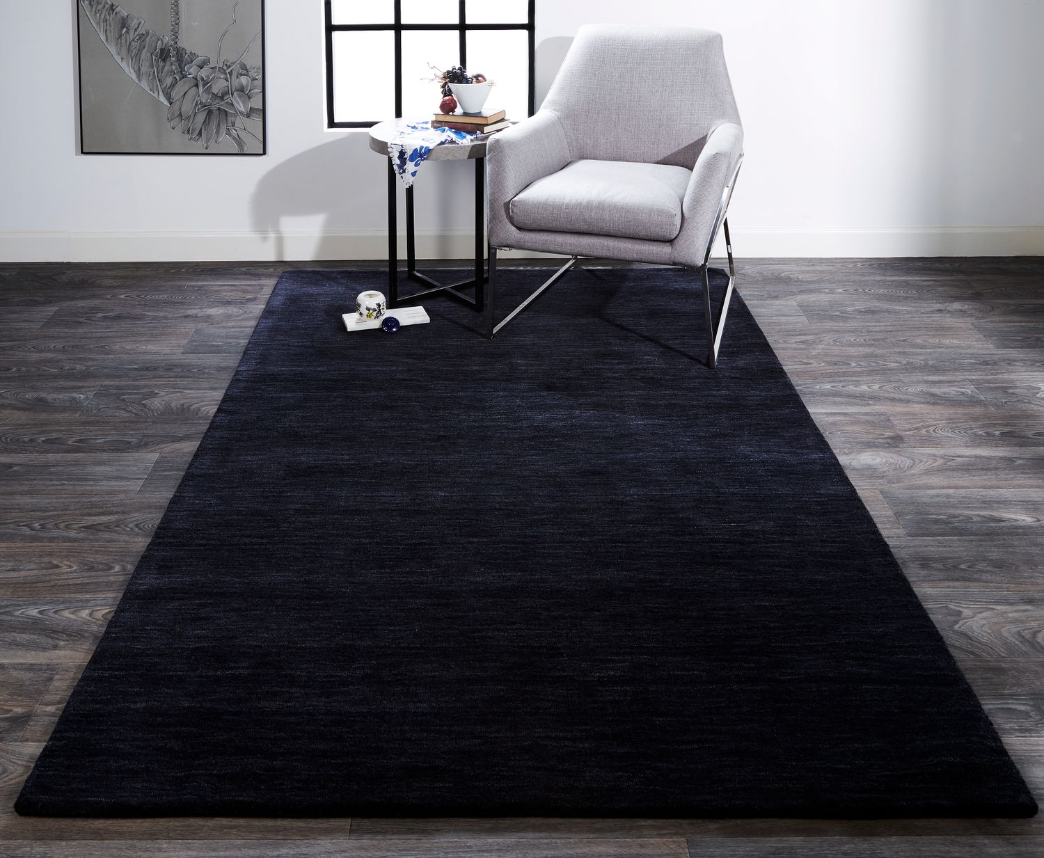 Celano Hand Woven Black and Gray Rug by BD Fine