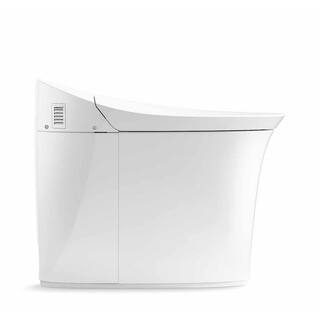 KOHLER Veil Comfort Height Intelligent 1-Piece 0.8 GPF Dual Flush Elongated Toilet in White with built in bidet Seat Included K-5401-PA-0