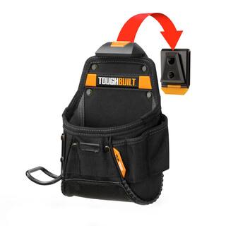 TOUGHBUILT Project Pouch with Hammer Loop Black with ClipTech and rugged 6-layer rivet-reinforced construction TB-CT-24