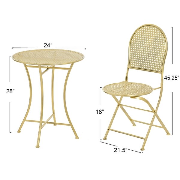 Outdoor Bistro Patio Set with Table and 2 Folding Chairs