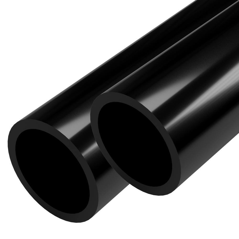 Formufit 1-12 in. x 5 ft. Black Furniture Grade Schedule 40 PVC Pipe (2-Pack) P112FGP-BK-5x2