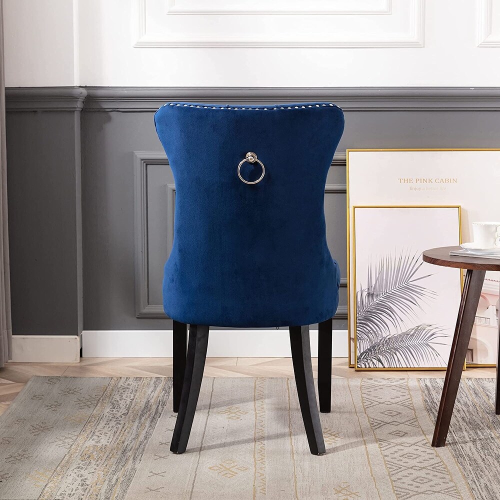 High Back Velvet Upholstered Dining Chairs