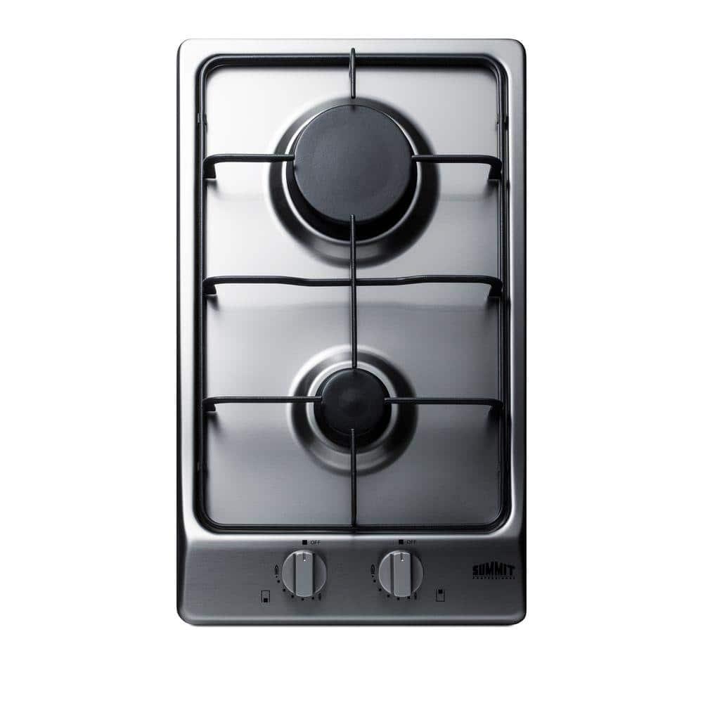 Summit Appliance 12 in Gas Cooktop in Stainless Steel with 2 Burners