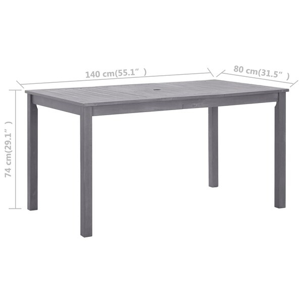 vidaXL Patio Table Gray Wash 55.1