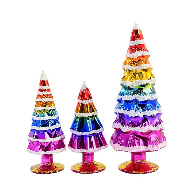 Cody Foster Small Rainbow Hue Trees Three Trees 7 0 Inches Easter Spring Decor Mantle Ms2105sr Glass Orange