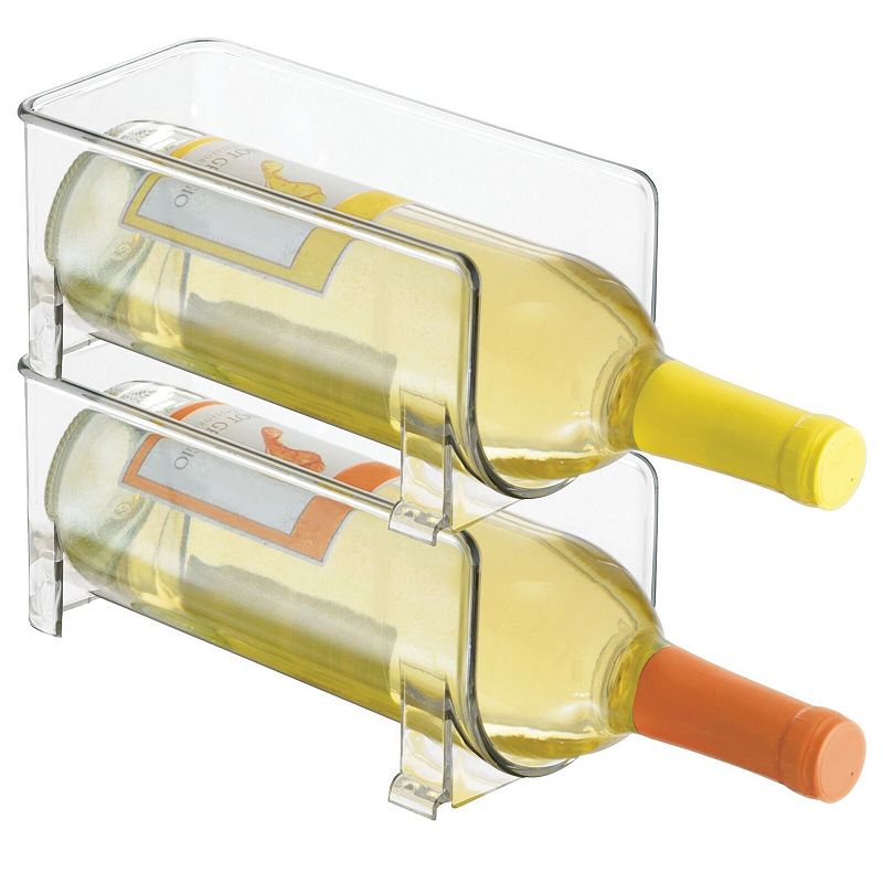 mDesign Wine Rack， Water Bottle Storage Organizer Holder， Stackable - 2 Pack