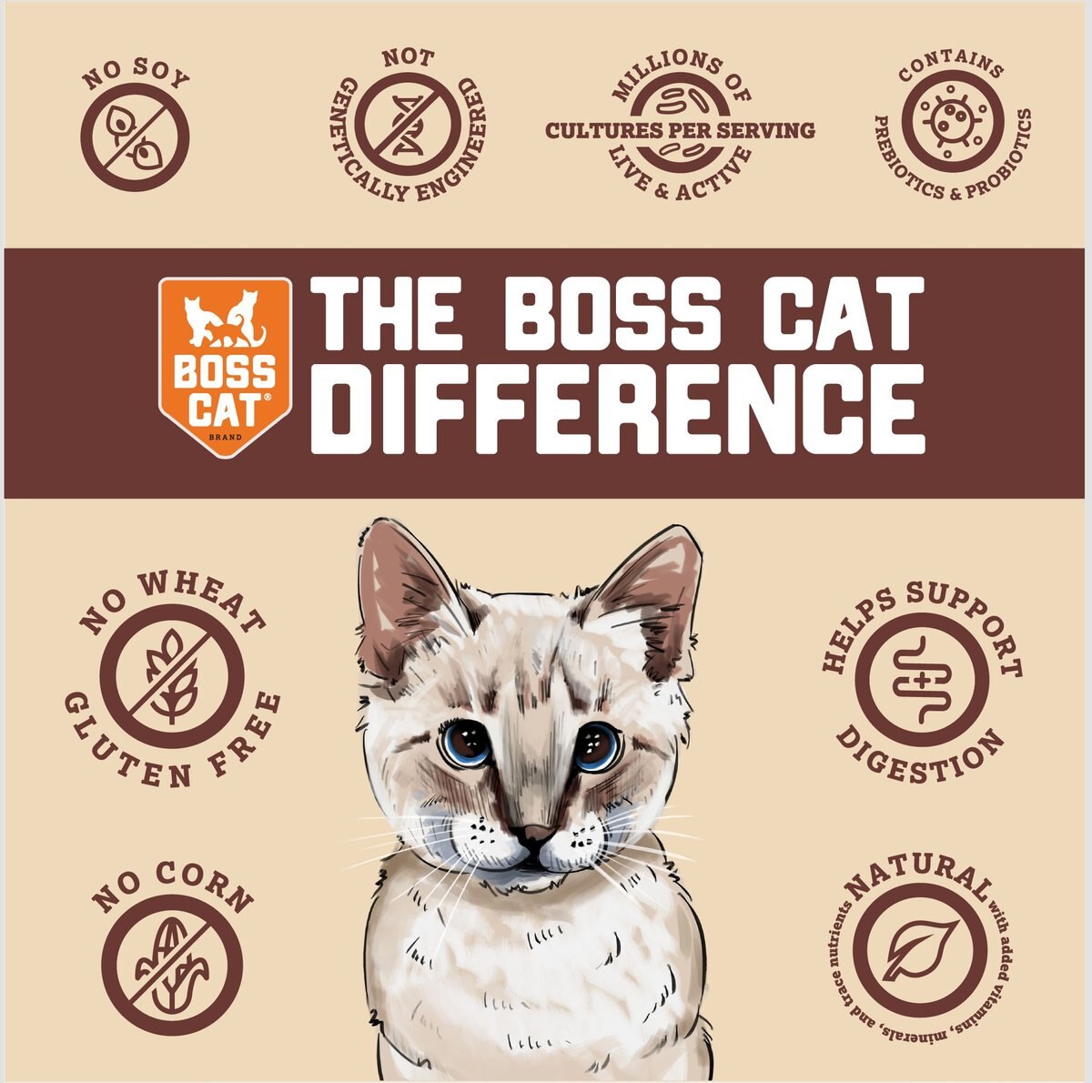 Boss Cat Complete and Balanced Raw Diet Chicken Recipe Freeze-Dried Cat Food， 9-oz bag