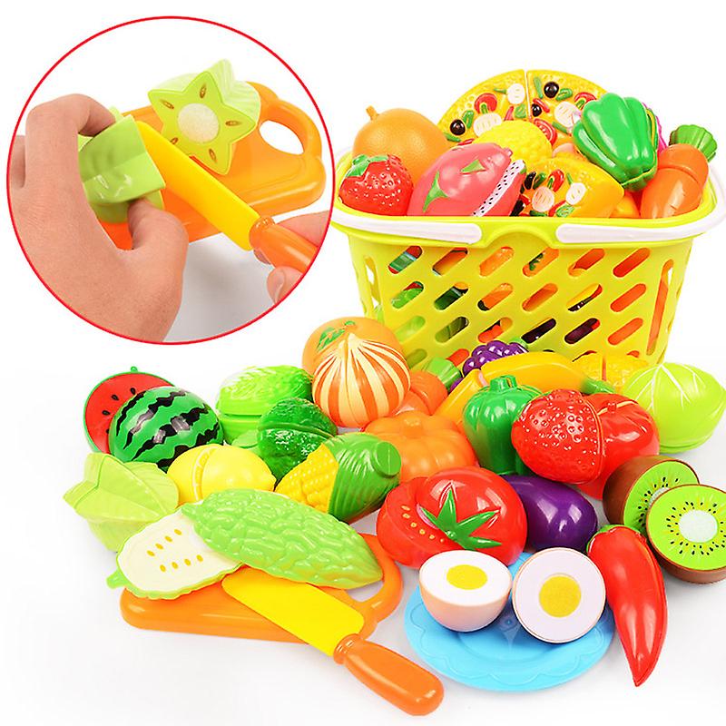 Play Fruit Kit For Kids Vegetable Set Roleplay Toddler Playhouse Game For Children Kids Toys