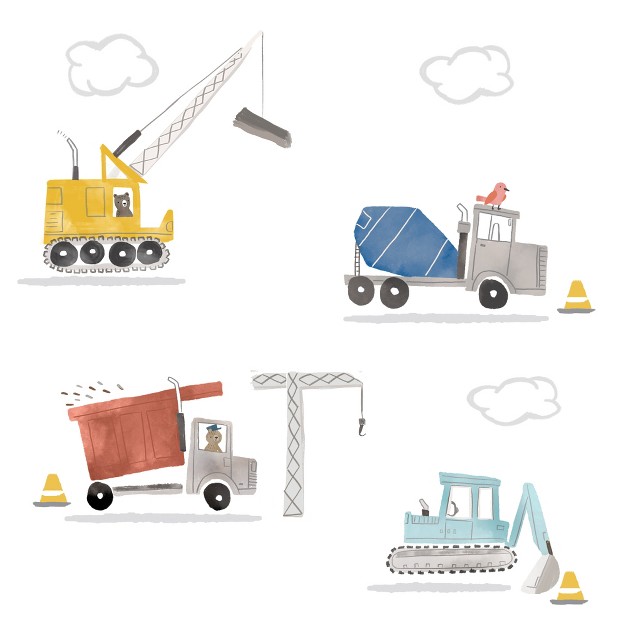 Bedtime Originals Construction Zone Trucks Wall Decals stickers