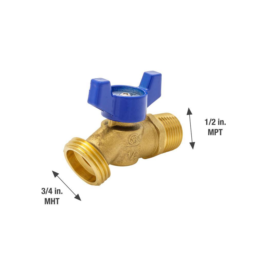 Everbilt 12 in. Brass MIP Hose Bibb Valve 102-353EB