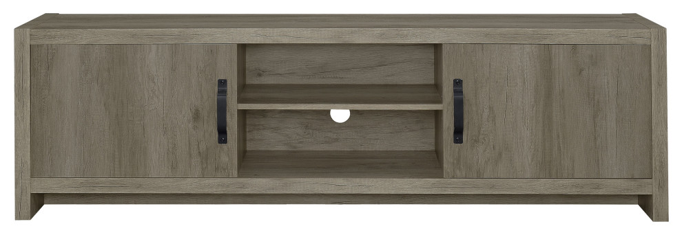 Burke 2 door TV Console Grey Driftwood   Modern   Entertainment Centers And Tv Stands   by Modon  Houzz