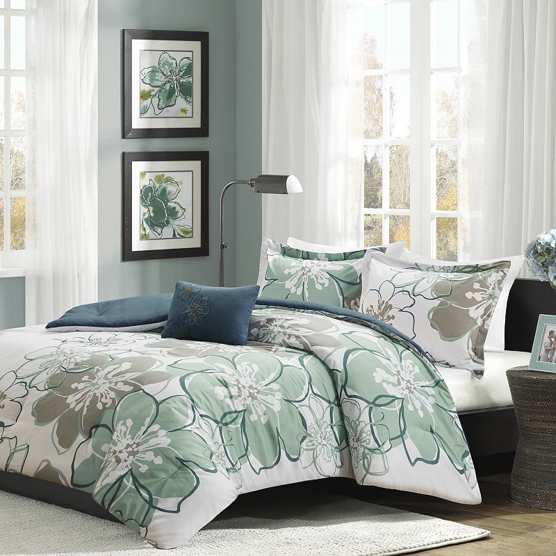 Mi Zone Mackenzie 3-piece Floral Comforter Set with Throw Pillow