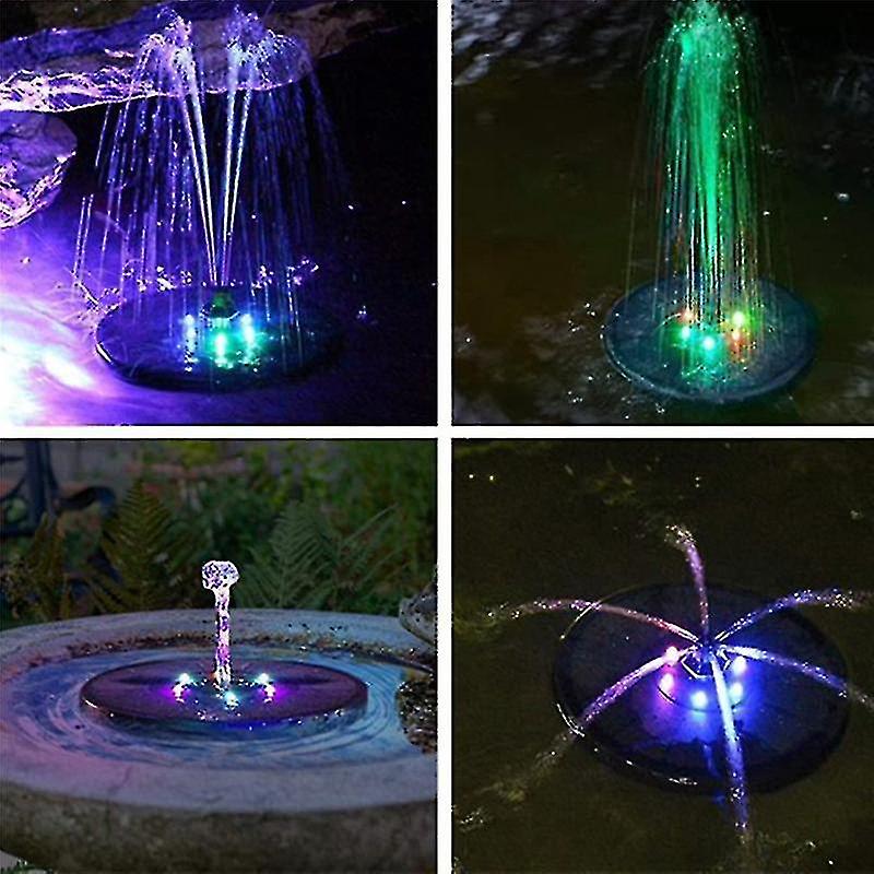 7v/3w Solar Fountain Pump With Led Light Solar Power Storage Fountain Garden Landscape Fountain