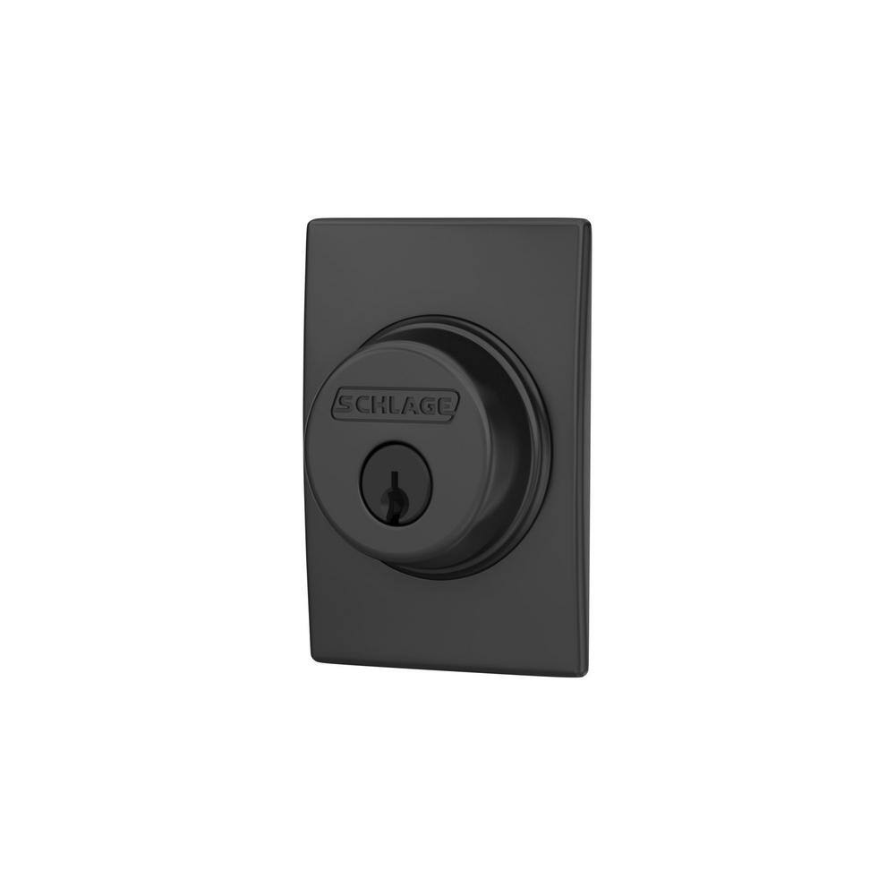 Schlage B60 Series Century Matte Black Single Cylinder Deadbolt Certified Highest for Security and Durability B60 N CEN 622