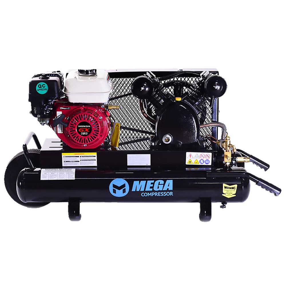 Mega Compressor 10 Gal. 5.5 HP 150 PSI Portable Wheelbarrow Gas Air Compressor MP-5510G