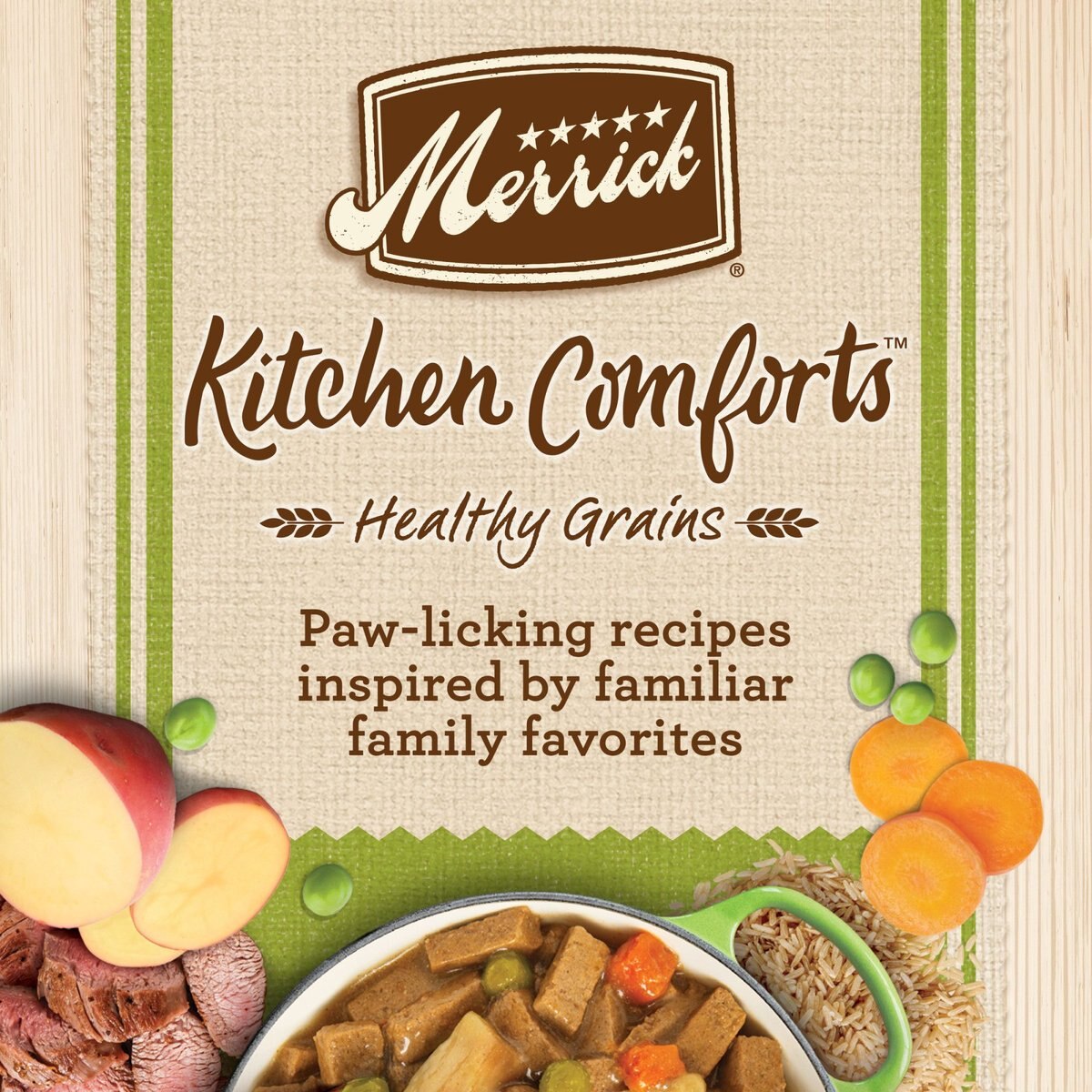 Merrick Kitchen Comforts Lamb and Rice Wet Dog Food， 12.7-oz can， case of 12