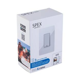 Liteline SPEX Lighting - Smart WIFI Connected by WIZ 3-Way Specialty Rocker Light Switch White SLWZ-3WAY-01