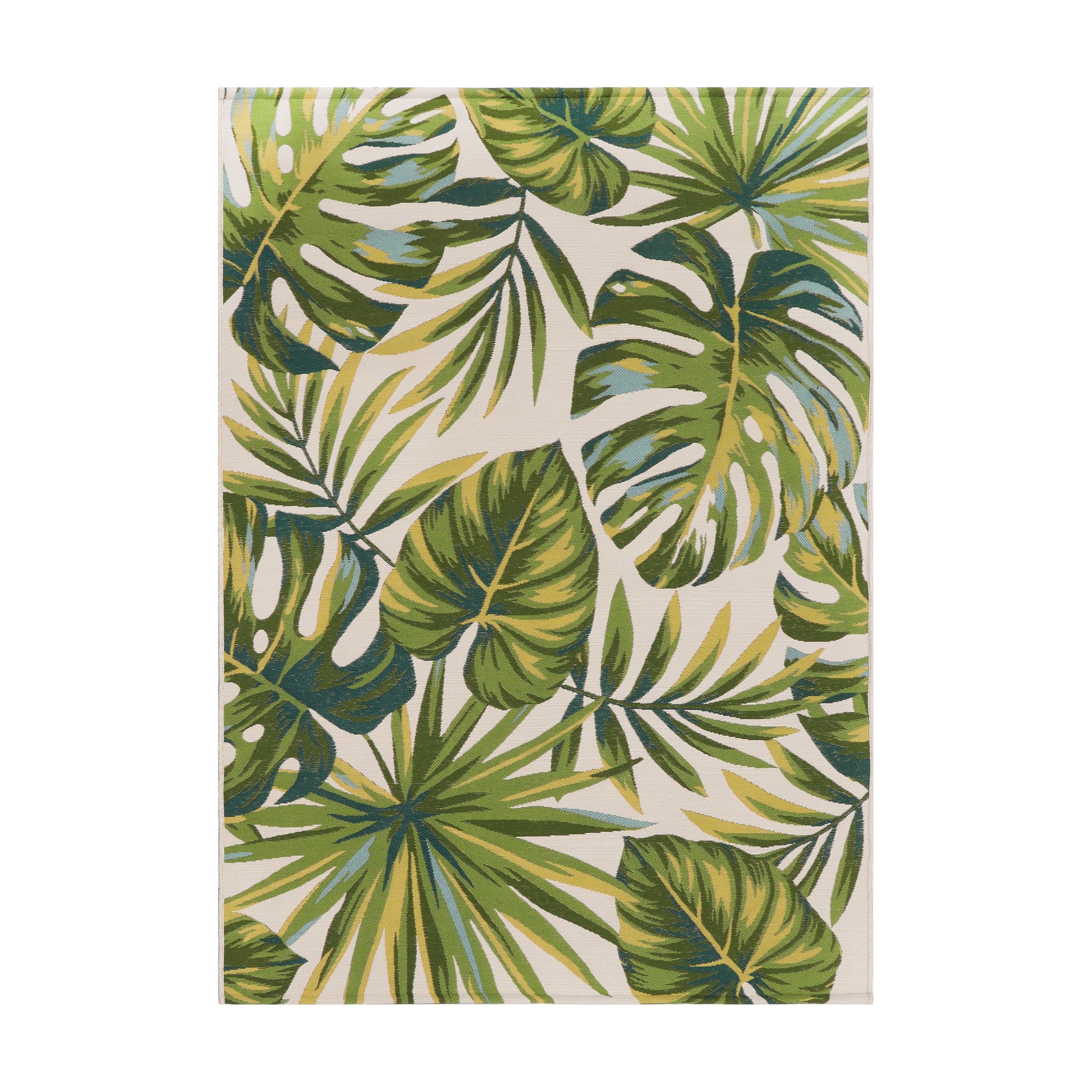 Better Homes & Gardens Green Palm Leaf Woven Outdoor Rug , 7'x 10'