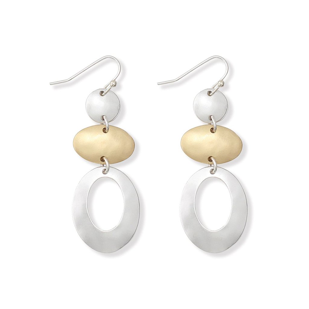 Periwinkle by Barlow  Two-Tone Matte Drops Earrings